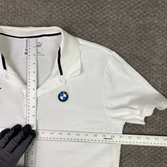 Puma BMW Polo Shirt Men's Large Fits Like Medium White Golf BMW Motorsport - Picture 6 of 8